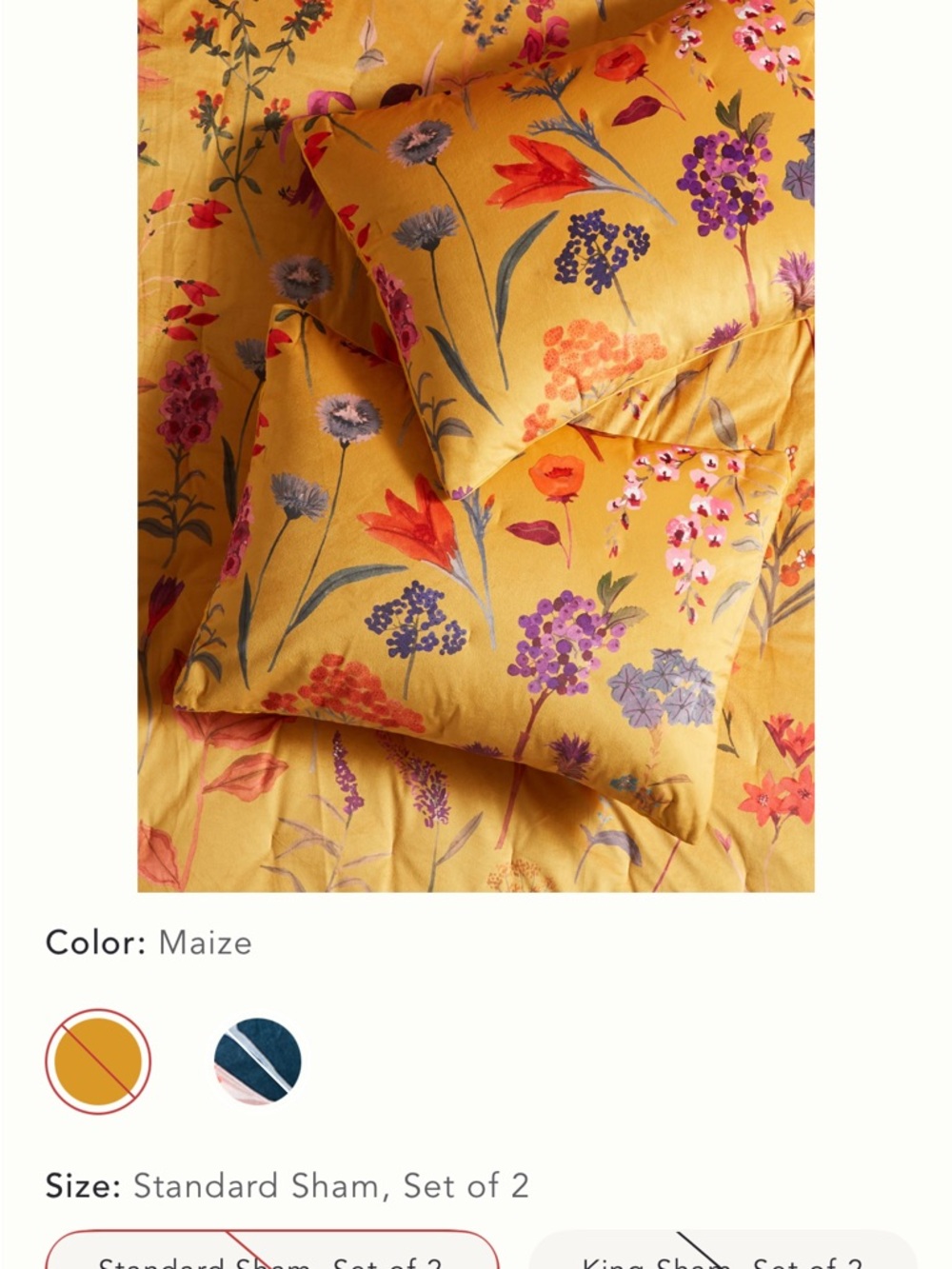 Anthro ‘Layne’ Velvet Shams Set